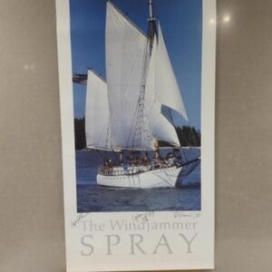 Vintage 1986 Poster The Windjammer-Spray-Signed by Captains & RE Kennedy-Boston